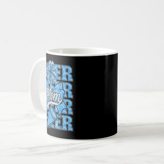 Cheer Mom Mama Bow Srt Cheerleading Squad Blue Che Kaffeetasse (Vorderseite Links)