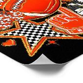 Cheer Mom Orange Cheerleader Game Day Cheer Mama F Poster (Ecke)