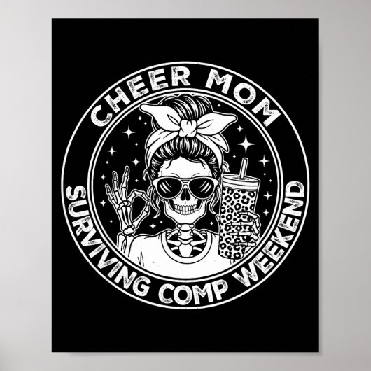 Cheer Mom Surviving Comp Weekend Funny Cheerleadin Poster (Vorne)
