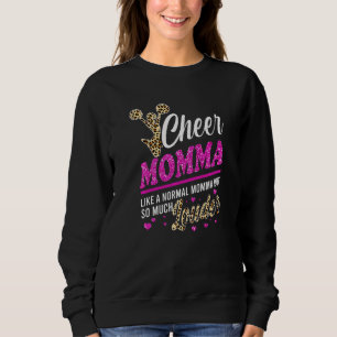 Cheer Momma größten Fan Leopard Print und Pom Pom Sweatshirt