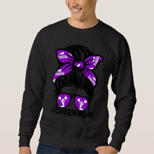 Cheer Mother Mama Puple Megaphone Cheerleading Mom Sweatshirt (Vorderseite)