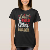 Cheer Nana Biggest Fan Leopard Print And Pom Pom T-Shirt (Vorderseite)