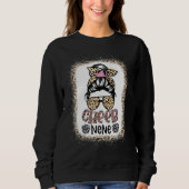 Cheer Nene Leopard Messy Bun Cheerleader Bleached Sweatshirt (Vorderseite)