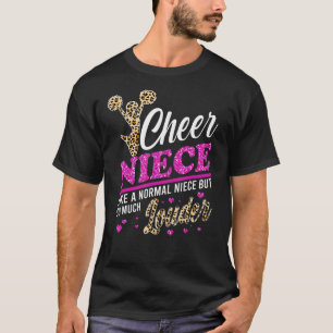 Cheer Niece Größte Lüfterleopard Print und Pom Pom T-Shirt