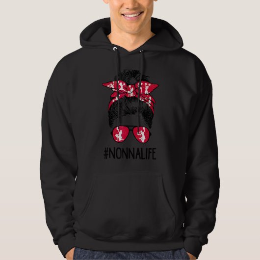 Cheer Nonna Life Messy Bun Hair Cheerleader Mutter Hoodie (Vorderseite)