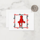 Cheer Notecard #5 ( Red Schwarz-weiß) Mitteilungskarte (Vorderseite/Rückseite Beispiel)