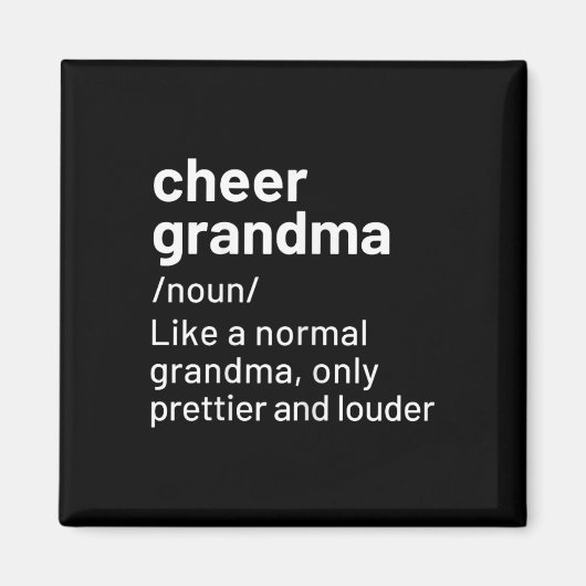 Cheer Oma Black Definition Cheerleading Magnet (Vorne)
