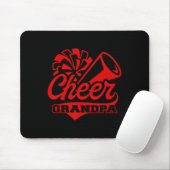 Cheer Opa größter Fan Schwarz-Rot-Pompom Mousepad (Mit Mouse)