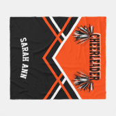 Cheer Orange 📣 Cheerleader Outfit Style Fleecedecke (Vorderseite (Horizontal))