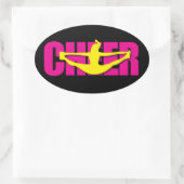 CHEER Oval Aufkleber (Tasche)