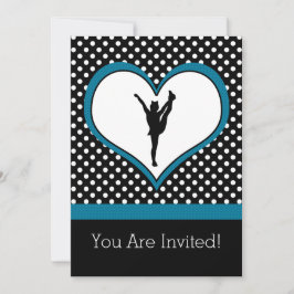 Cheer Polka-Dotted Heart in Aquamarinem Blau Einladung