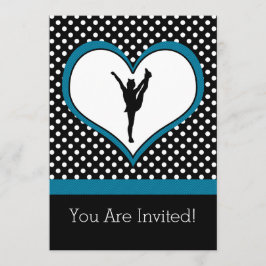 Cheer Polka-Dotted Heart in Aquamarinem Blau Einladung