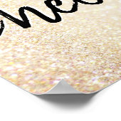 Cheer Poster | Imitate Glitzer Gold und Rosa (Ecke)