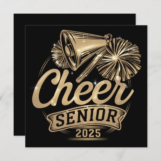 Cheer Senior 2025 Cheerleader Abschluss Class of Einladung (Vorne/Hinten)