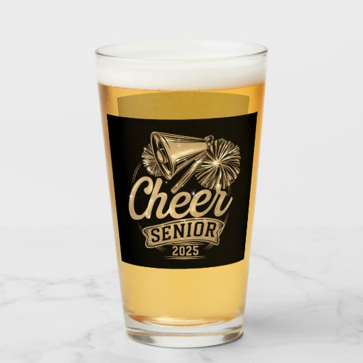 Cheer Senior 2025 Cheerleader Abschluss Class of Glas (Vorne (Gefüllt))