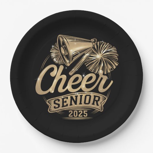Cheer Senior 2025 Cheerleader Abschluss Class of Pappteller (Vorderseite)