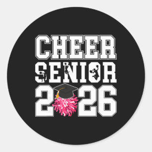 Cheer Senior 2026 Abschlussklasse 2026 Cheerleader Runder Aufkleber