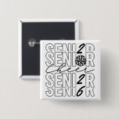 Cheer Senior 2026 Quadratischer Knopf Button (Vorne & Hinten)