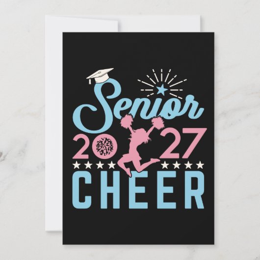 Cheer Senior 2027 Cheerleading Absolvent Einladung (Vorderseite)