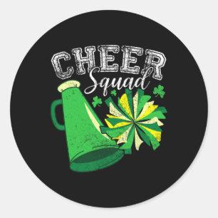 Cheer Squad Cheerleader Cheerleading St Patricks D Runder Aufkleber