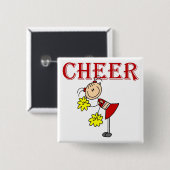 CHEER Stäbchen Figur Cheerleader T-Shirts und Gesc Button (Vorne & Hinten)