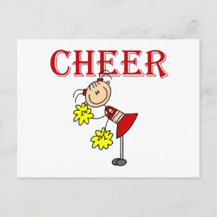 CHEER Stäbchen Figur Cheerleader T-Shirts und Gesc Postkarte