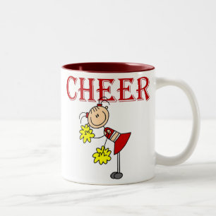 CHEER Stäbchen Figur Cheerleader T-Shirts und Gesc Zweifarbige Tasse