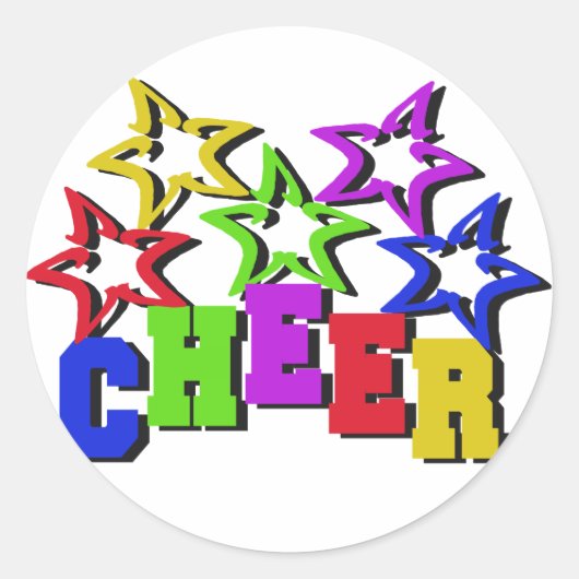 Cheer Stars Runder Aufkleber (Vorderseite)