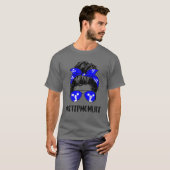 Cheer StepMom Life Messy Bun Hair Cheerleader Mot T-Shirt (Vorne ganz)