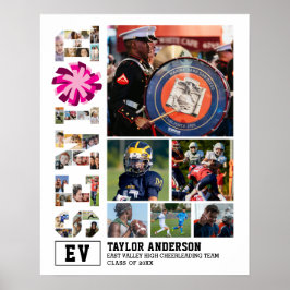 Cheer Team Cheer Senior Foto Collage Poster