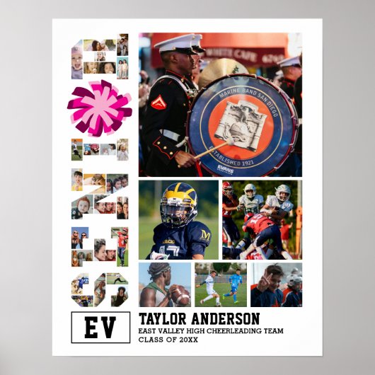 Cheer Team Cheer Senior Foto Collage Poster (Vorne)