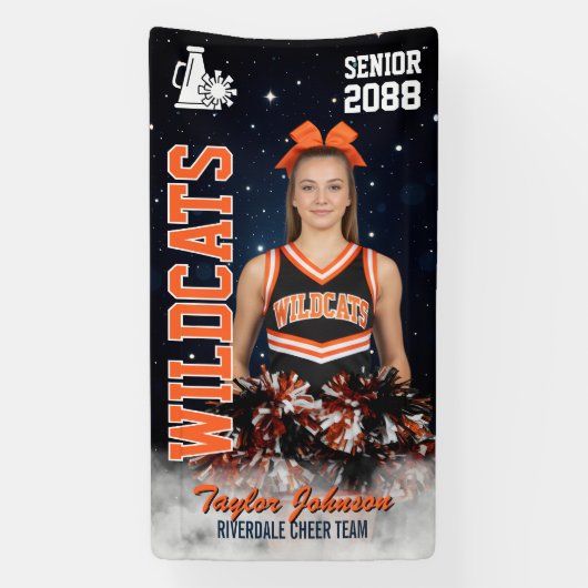 Cheer Team Custom Sports Photo Senior Cheerleading Banner (Vertikal)
