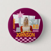 Cheer Team Senior Night Cheerleader Retro Button (Vorderseite)