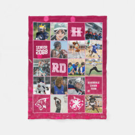 Cheer Team Senior Night Custom Photo Pink Confetti Fleecedecke