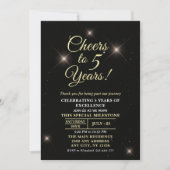 Cheer to Five Years, 5th Anniversary Einladung (Vorderseite)