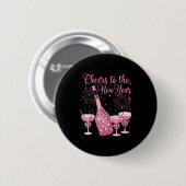 Cheer To The New Year Happy New Year 2026 Party Button (Vorne & Hinten)
