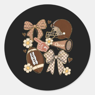 Cheer Touchdown American Football Spieltag Kokette Runder Aufkleber