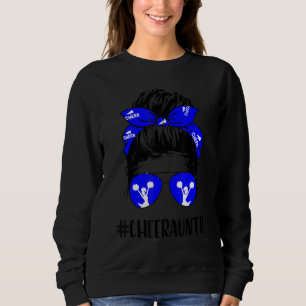Cheer Tuntie Life Messy Bun Hair Cheerleader Mothe Sweatshirt