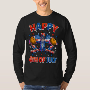 Cheer Uncle Sam 4. Juli Mädchen Frauen Amerikanisc T-Shirt
