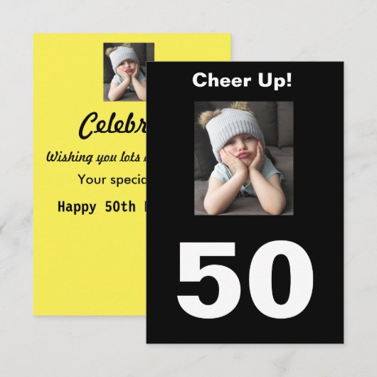 Cheer Up! 50. Geburtstag Grumpy Girl (Vorne/Hinten)