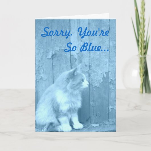 Cheer Up Blue Kitty Card Karte (Vorderseite)