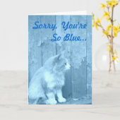 Cheer Up Blue Kitty Card Karte (Gelbe Blume)