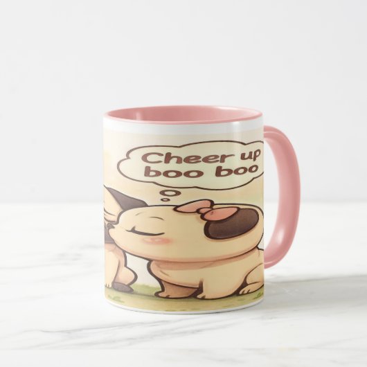 Cheer Up Boo Boo: Cute Pug Mug Tasse (VorderseiteRechts)