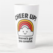 Cheer Up Heaven’s Got You Covered – Cute Latte Mug Milchtasse (Vorderseite)