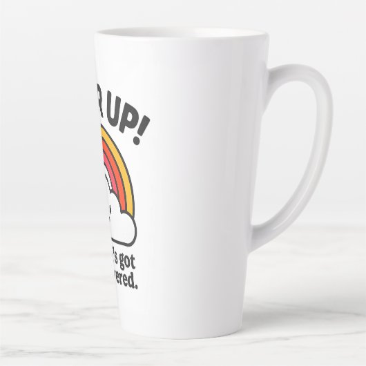 Cheer Up Heaven’s Got You Covered – Cute Latte Mug Milchtasse (Rechts)