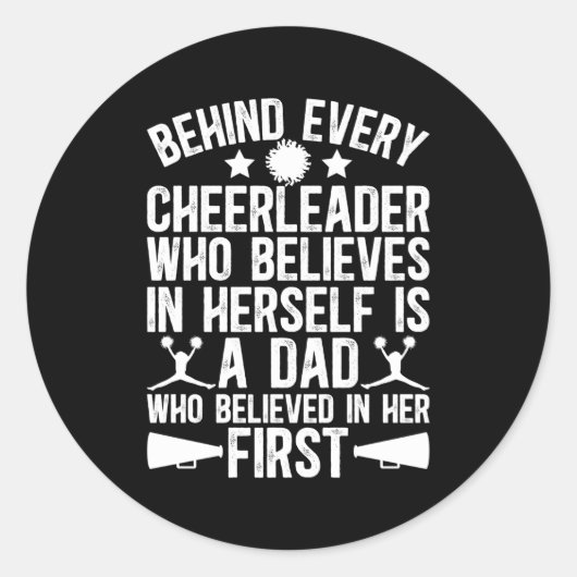Cheer Vater glaubte Cheerleader Pater Cheerle Runder Aufkleber (Vorderseite)