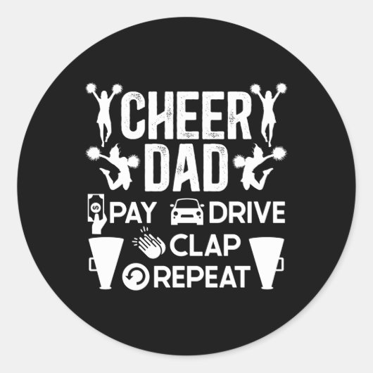 Cheer Vater Pay Drive Clap Cheerleader Pater Cheth Runder Aufkleber (Vorderseite)