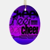 Cheer; Vibranly Blue und Magenta Keramik Ornament (Rechts)