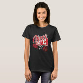 Cheer Wife Biggest Fan Leopard Print And Pom Pom 1 T-Shirt (Vorne ganz)