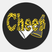 Cheer Zebra Style Runder Aufkleber (Vorderseite)